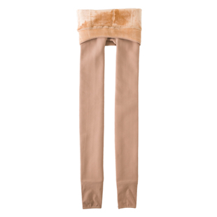 秋冬季光面灰色加厚加绒打底裤女外穿连裤袜肉色深肤色光腿袜瘦腿