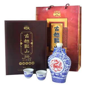 绍兴黄酒古越龙山千福三十年陈酿半干型糯米花雕酒500ml礼盒装