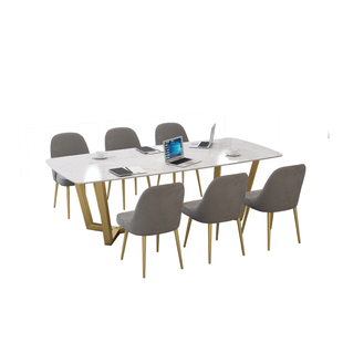 北欧大理石轻奢会议桌长桌办公桌会客洽谈桌简约现代长条桌工作台