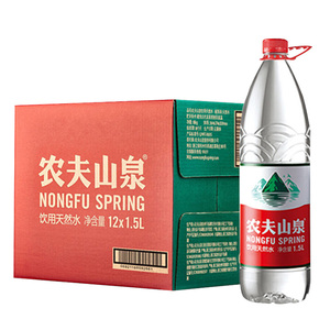农夫山泉天然饮用水1.5L×12瓶装整箱弱碱性饮用水塑包装