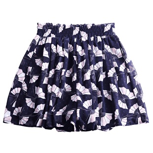 雪纺阔腿裤短裤子女夏2025新款高腰碎花宽松裤裙垂感休闲裙裤薄款