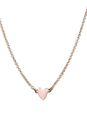 少女心巴黎18k金红色珐琅彩吊坠