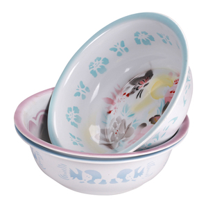 华科36/38/40cm双料加厚加深结婚婚庆老式怀旧盆纯搪瓷面盆洗脸盆