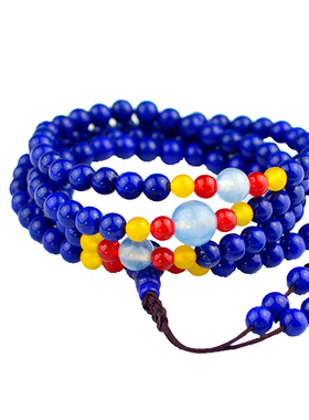 手链原石帝王青原色多圈手串佛珠