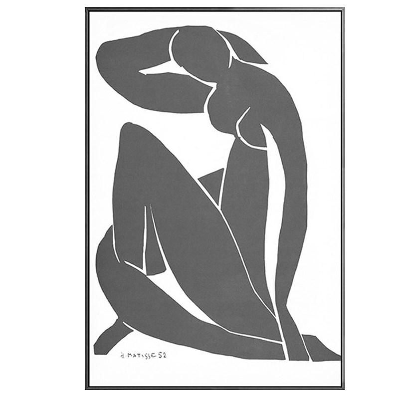 样板间人体黑白抽象风走道艺术画