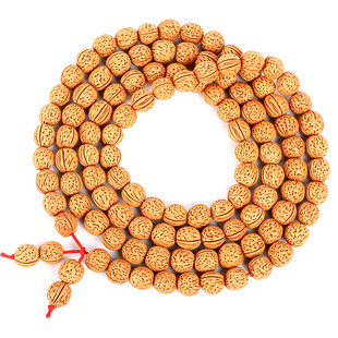 文玩东北龙纹脑纹小桃核原料108颗桃核手串手链项链桃胡矮桩手持