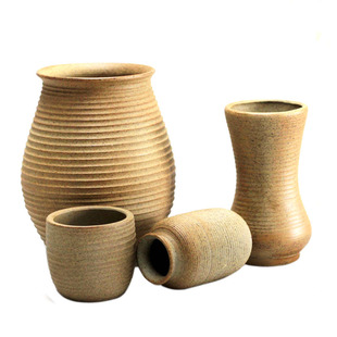 [沐年]素烧插花瓶多肉老桩悬崖景德镇盆桌面摆件鲜花插瓶简约装饰