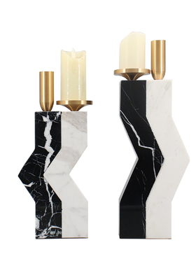 轻奢风圆形烛台样板房间艺术品