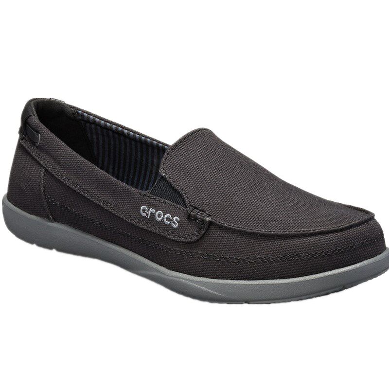 crocs平跟套脚帆布鞋女春秋舒适