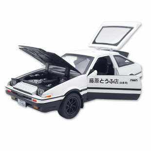 头文字d周边丰田AE86仿真合金车模 藤原豆腐店声光回力玩具车模型