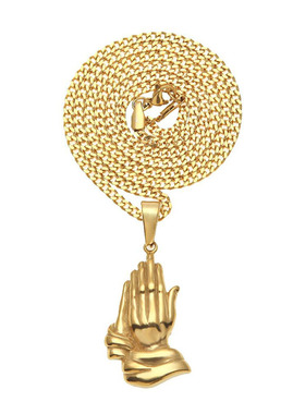 欧美男士祈祷之手吊坠