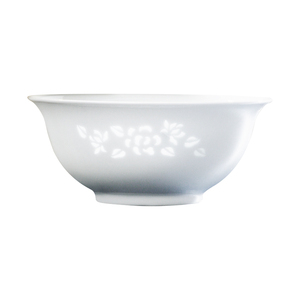 富玉陶瓷【玉牡丹】景德镇玲珑餐具釉下彩高温瓷家用纯白吃饭碗碟