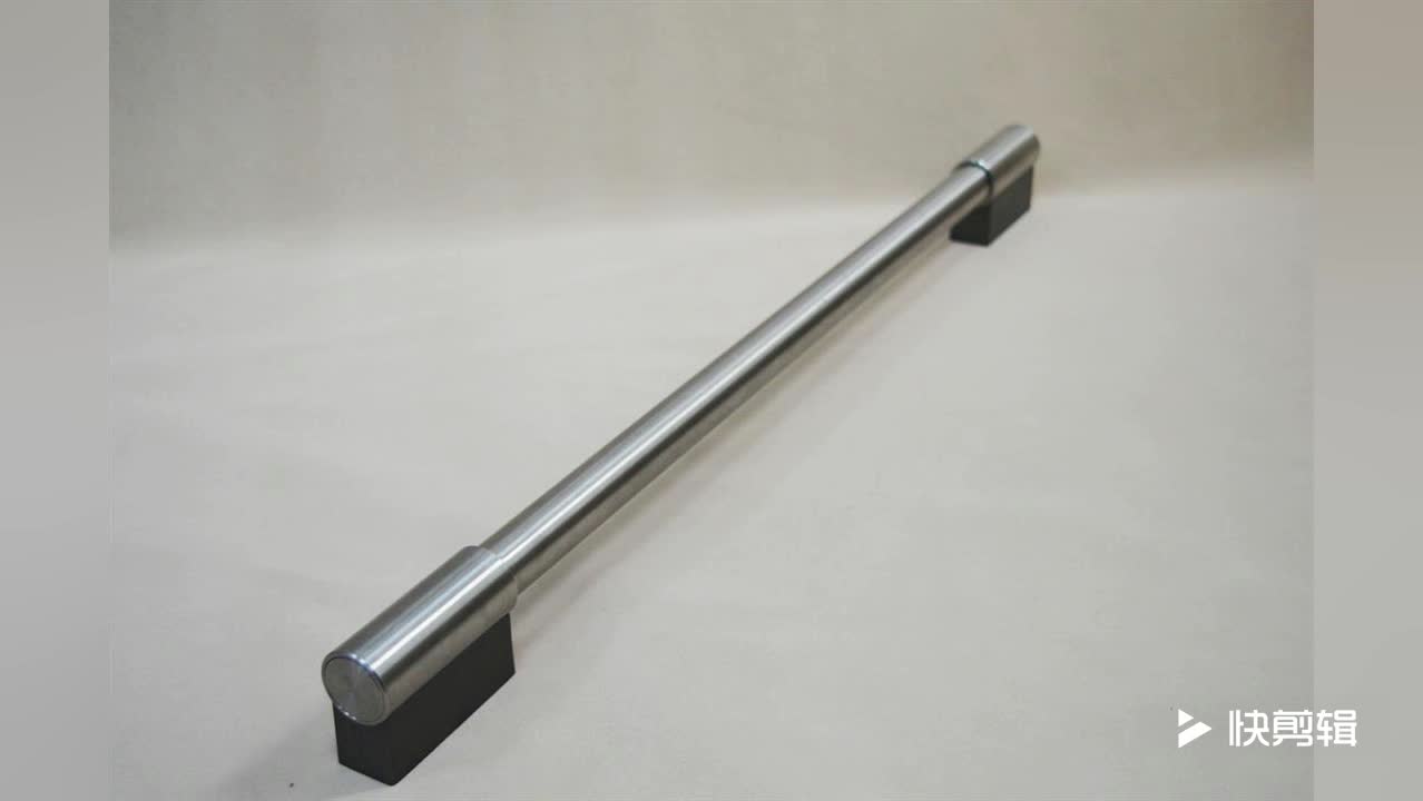 Stainless Steel Bar Handle With Sleek Black End Caps For Integrated Stainless Steel Bar Handle With Sleek Black End Caps For Integrated Dishwasher