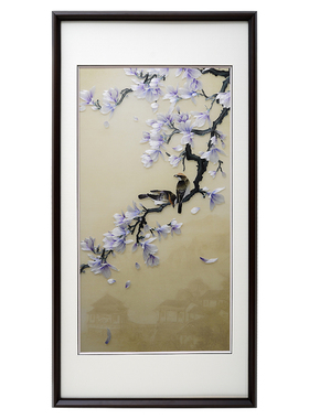 新中式风苏绣成品设计师装饰画