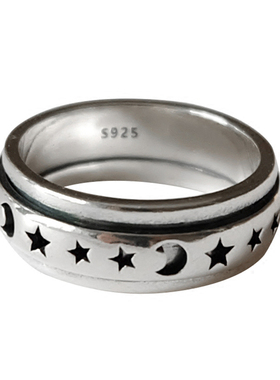 2212c925纯银戒指的星辰幸运