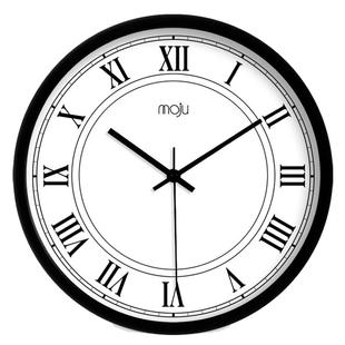 汉仪墨迹 创意欧式简约罗马数字 客厅卧室静音挂钟石英时钟挂表