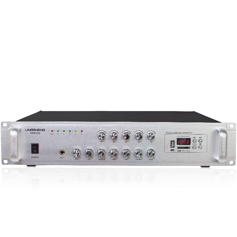 菱声USB150/250/500W定压功放机五分区背景音乐校园公共广播系统