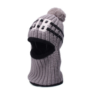 韩版儿童帽子冬天保暖男女童加绒加厚毛线帽户外围脖连体帽亲子款