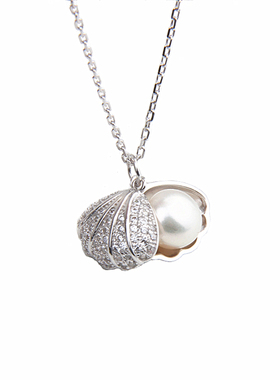 纯银送女友礼物学生饰品珍珠贝壳