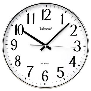 TELESONIC/天王星客厅挂钟简约创意潮流钟表扫秒机芯静音挂表时钟