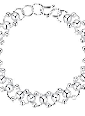 银手链999纯银女森系大气足银