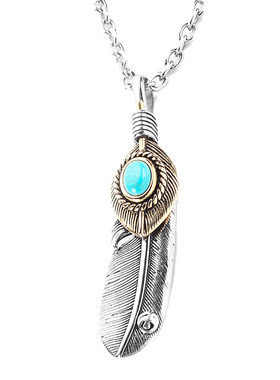 多片羽毛项链男女情侣锌合金鹰爪