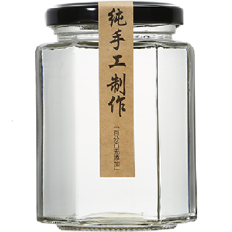 包邮六棱六角蜂蜜玻璃瓶燕窝果酱罐头瓶带盖辣椒酱菜储物密封罐小