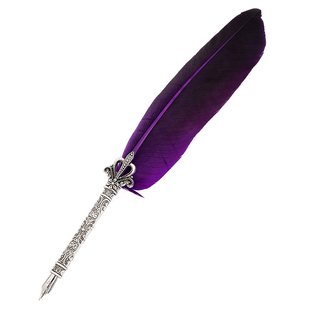 羽毛笔欧式蘸水笔钢笔彩墨墨水花体英文鸡毛孔雀复古手工欧式笔