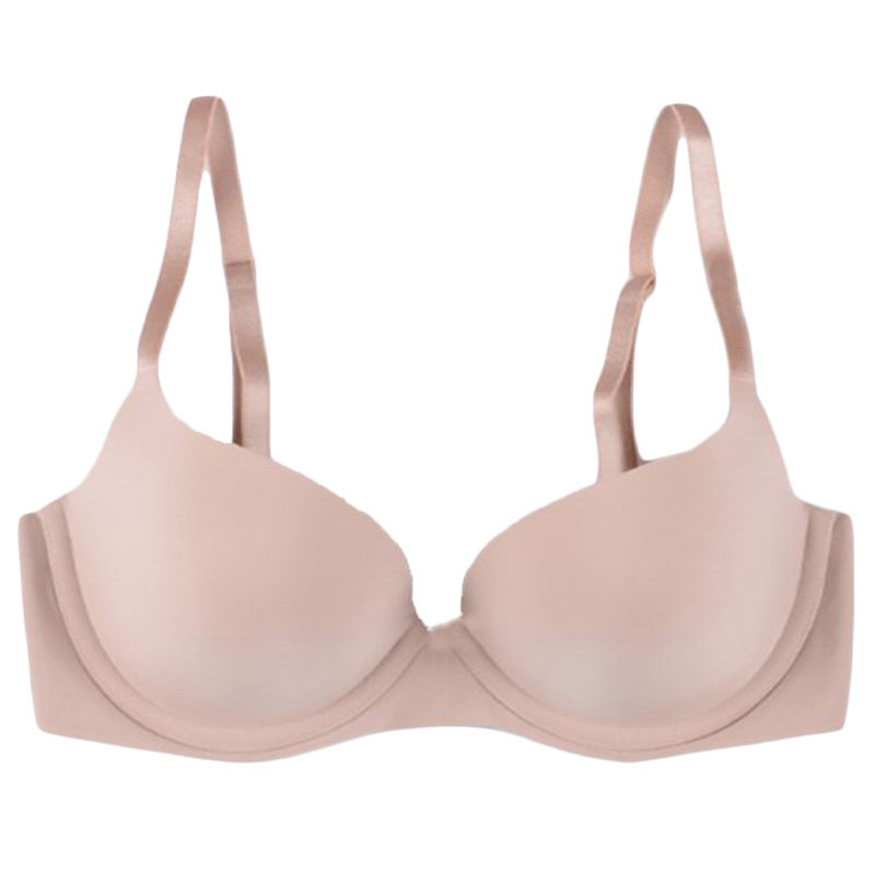 黛安芬正品 裸彩光面纯色无痕聚拢舒适厚杯内衣文胸16-6574