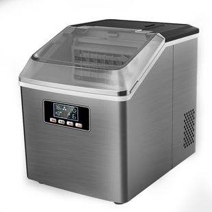 Hicon惠康制冰机30kg家用小型不锈钢宿舍喝酒搭档方冰块制作机器