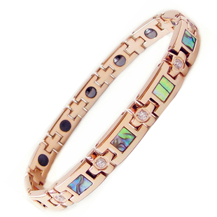 台湾正品手链KOTO磁疗锗石 防辐射鲍鱼贝玫瑰金情侣手链生日礼物