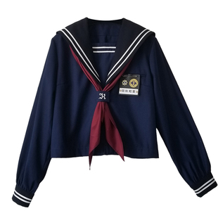 现货＜帝阳高中＞/何有猫jk原创水手服中间服长袖白二本上衣