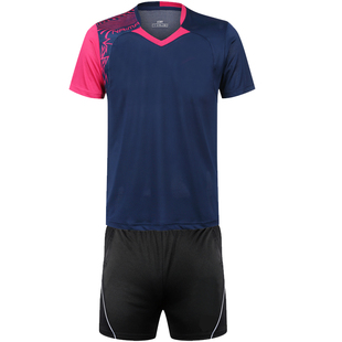 速干夏短款乒乓球羽毛球服套装男女立领运动短袖上衣半袖球服印字