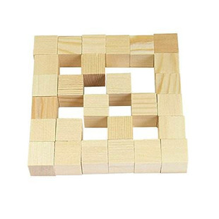 木块 实木正方形diy积木模型制作数学教具小木方垫高底座小木块