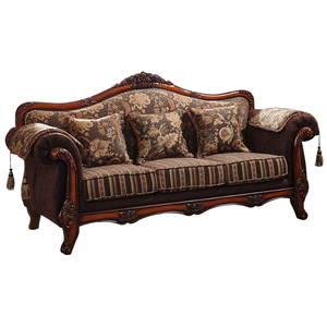 欧式布艺沙发123组合客厅高档美容院沙发古典实木整装三人位沙发