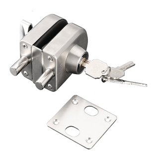 玻璃门锁 插销锁 单门锁 单门双开锁 304不锈钢玻璃门插销锁 单门
