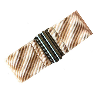 松紧腰带弹力宽腰带百搭装饰配裙子羽绒服腰封卡其色腰带弹力束腰