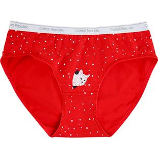 Cotton Republic/棉花共和国女士本命年行大运印花红内裤学院风女