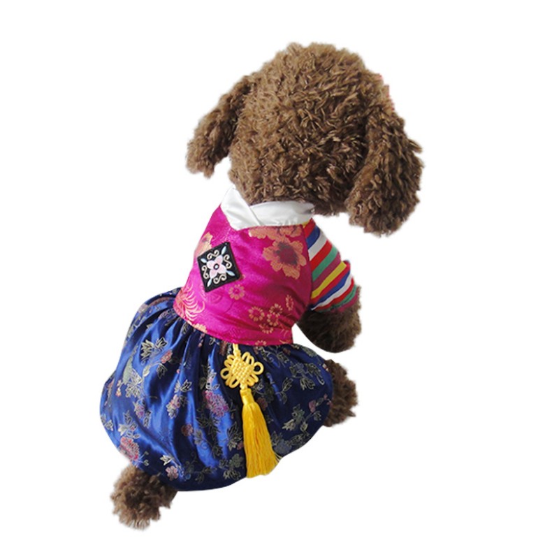 宠物狗衣服传统绣花韩服情侣装猫咪衣服泰迪比熊幼犬衣服夏款纯棉