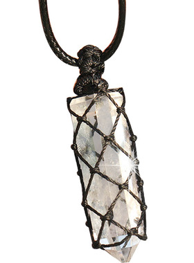 原创天然白水晶吊坠项链