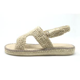 雅路人2025夏季新品男女士亚麻凉鞋复古草编鞋透气吸汗手工亚麻鞋