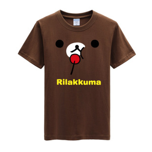 动漫rilakkuma松弛熊轻松熊懒懒熊鼻孔鸡软妹二次元全棉短袖T恤