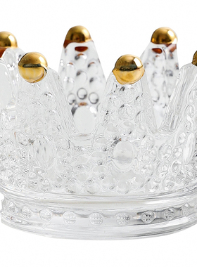 北欧风玻璃皇冠彩妆蛋整理烛台