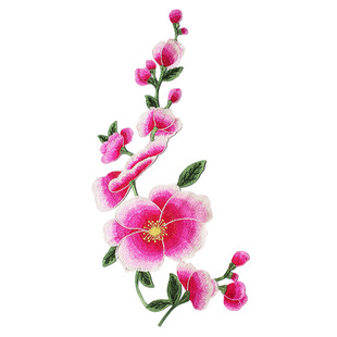 大号刺绣玉兰牡丹花朵布贴衣服补丁贴花舞台服装diy装饰辅料手缝