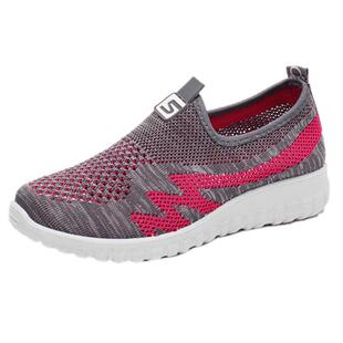 夏季老北京布鞋女网面中老年运动鞋一脚蹬透气网鞋休闲网眼妈妈鞋