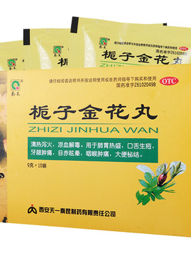 【秦昆】栀子金花丸9g*10袋/盒牙龈肿痛口舌生疮