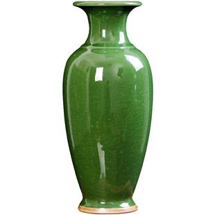 景德镇陶瓷花瓶摆件中式仿古官窑裂纹钧瓷大瓶子装饰品客厅插花器