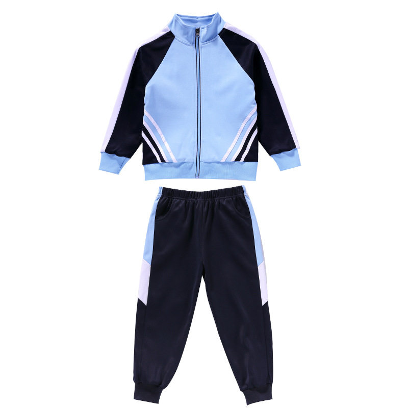 幼儿园小学生校服一年级班服浅蓝色套装秋季三件套四件套运动短袖
