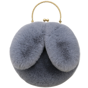 毛绒包包女2025新款冬可爱兔子单肩斜挎手提百搭韩版毛毛链条小包