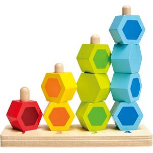Hape数字堆堆乐1-2-3岁分类儿童益智早教木制串珠宝宝智力玩具